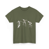 Skateboarding Skeletons Skeleton Skater T-Shirt - Military Green