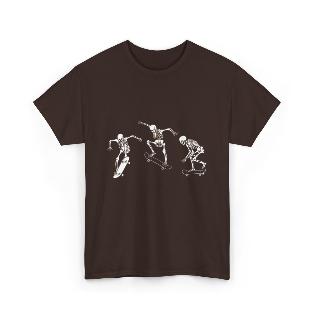 Skateboarding Skeletons Skeleton Skater T-Shirt - Dark Chocolate