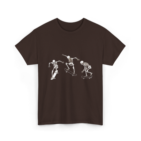 Skateboarding Skeletons Skeleton Skater T-Shirt - Dark Chocolate