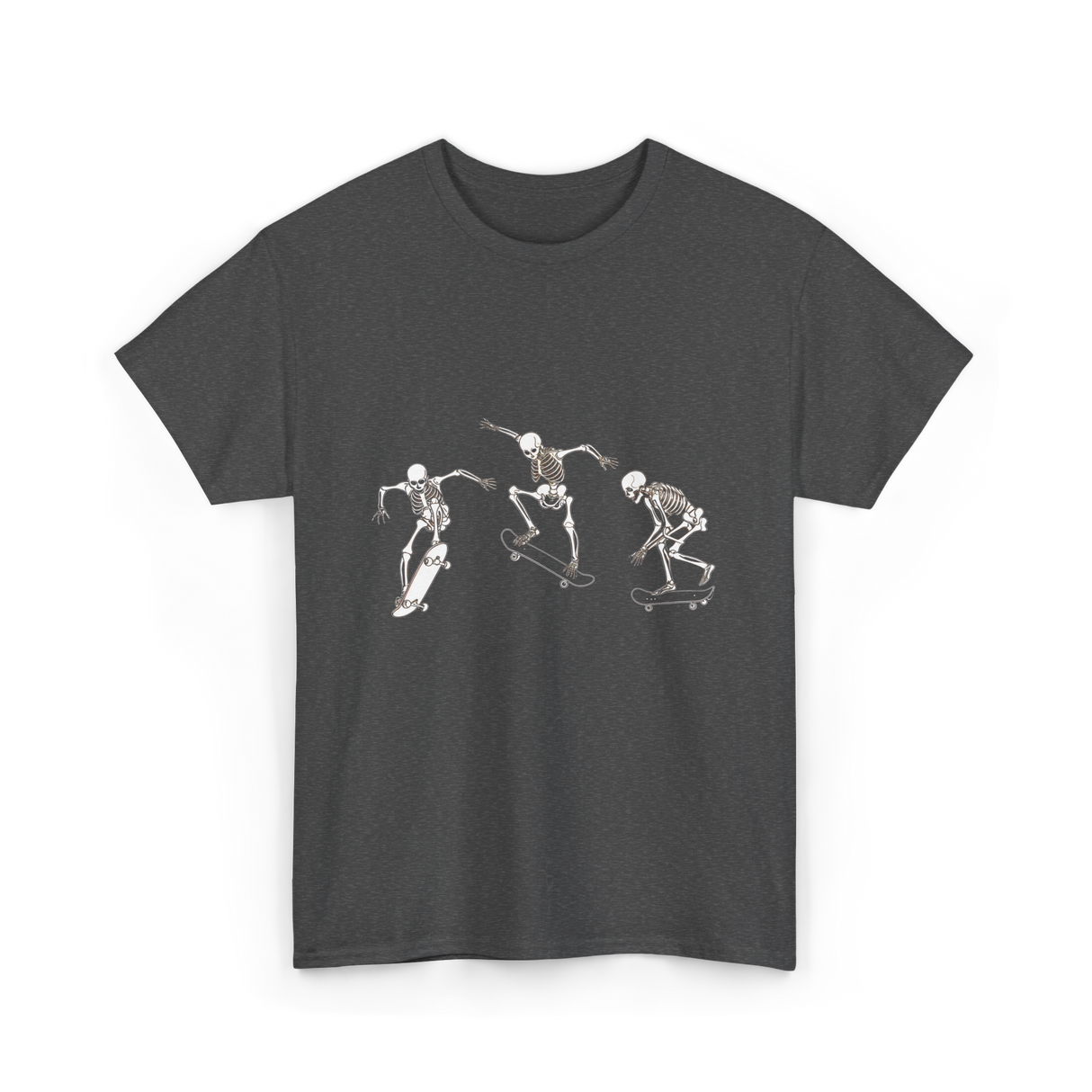 Skateboarding Skeletons Skeleton Skater T-Shirt - Dark Heather