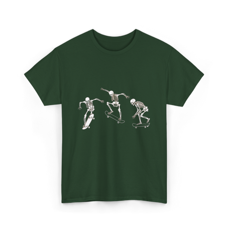 Skateboarding Skeletons Skeleton Skater T-Shirt - Forest Green