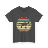 Skating Dinosaur Roller Retro T-Shirt - Dark Heather