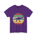 Skating Dinosaur Roller Retro T-Shirt - Purple