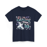 Skating into 10 Birthday Celebration T-Shirt - Navy