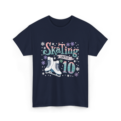 Skating into 10 Birthday Celebration T-Shirt - Navy