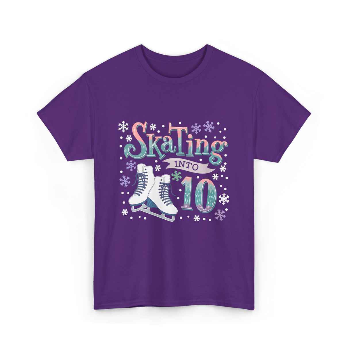 Skating into 10 Birthday Celebration T-Shirt - Purple