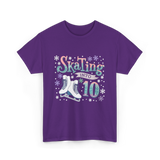 Skating into 10 Birthday Celebration T-Shirt - Purple