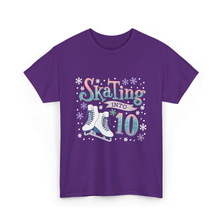 Skating into 10 Birthday Celebration T-Shirt - Purple