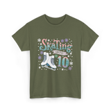 Skating into 10 Birthday Celebration T-Shirt - Military Green