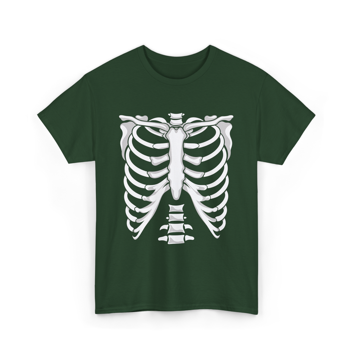 Skeleton Anatomy Rib Cage T-Shirt - Forest Green