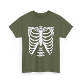 Skeleton Anatomy Rib Cage T-Shirt - Military Green