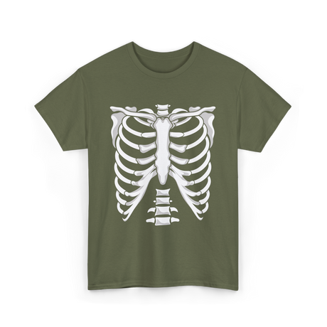 Skeleton Anatomy Rib Cage T-Shirt - Military Green