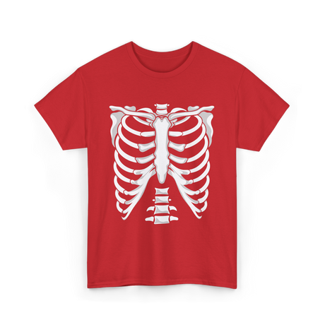 Skeleton Anatomy Rib Cage T-Shirt - Red