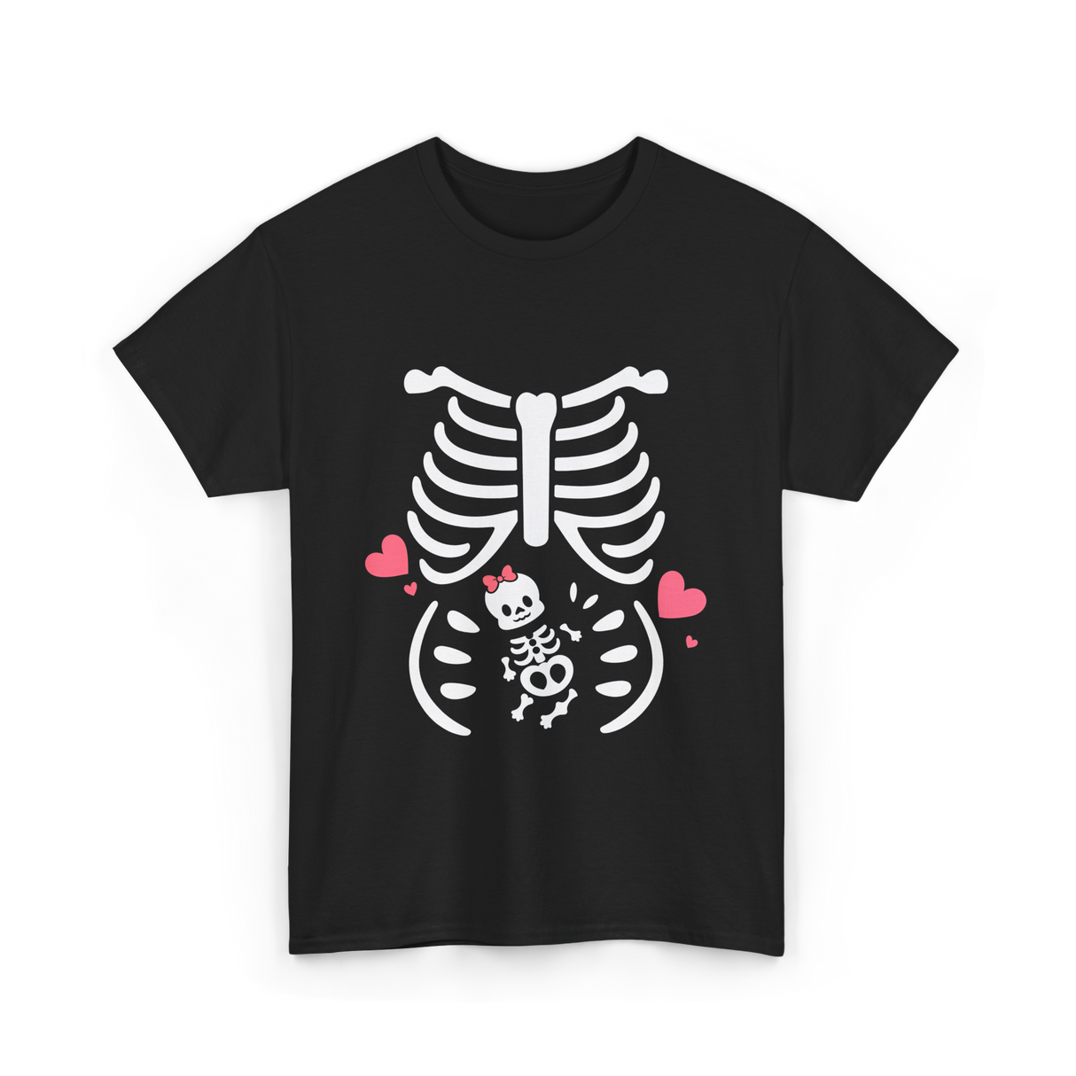 Skeleton Baby Love Maternity T-Shirt - Black