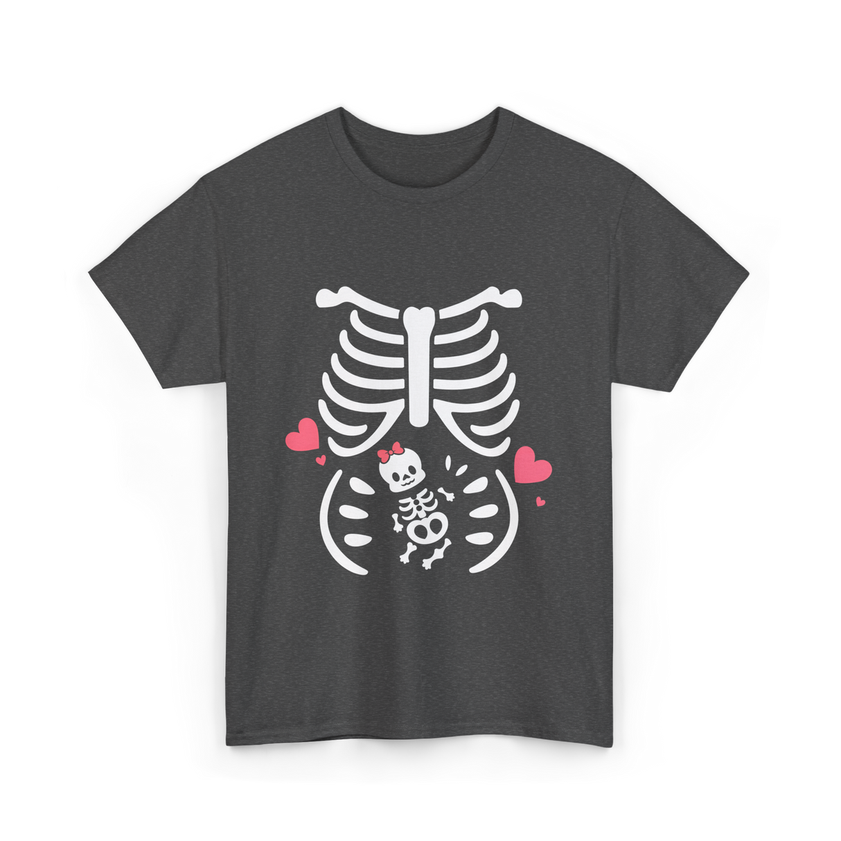 Skeleton Baby Love Maternity T-Shirt - Dark Heather