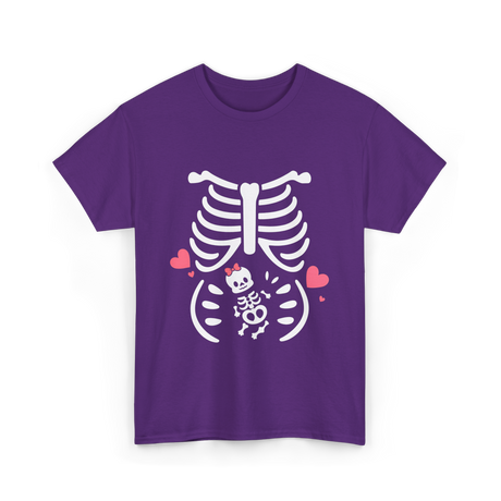 Skeleton Baby Love Maternity T-Shirt - Purple