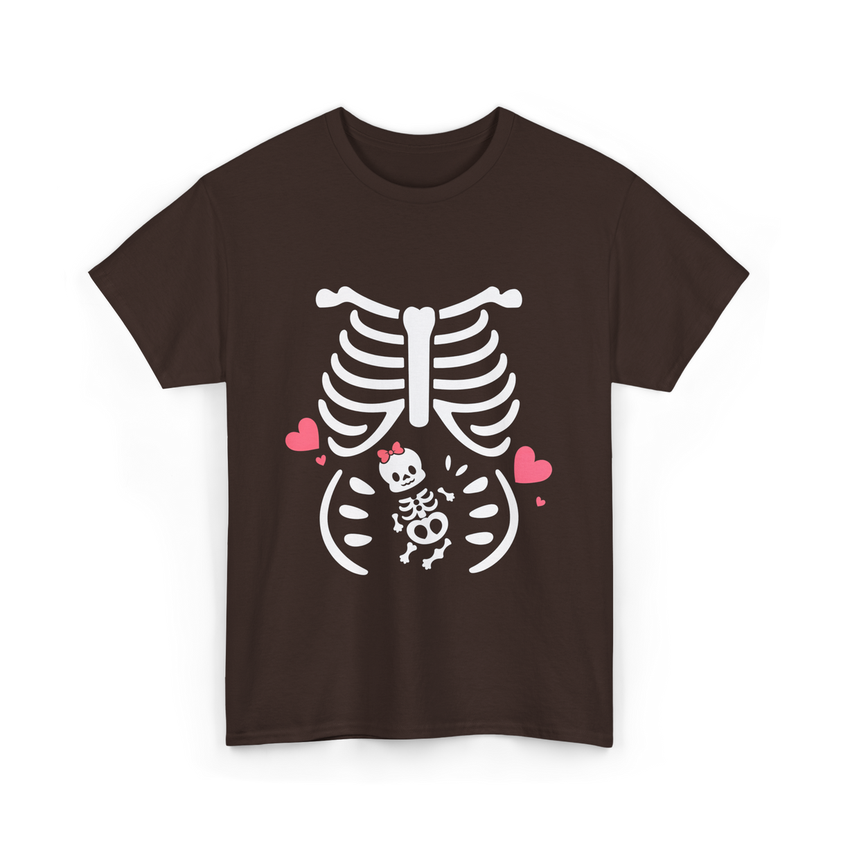 Skeleton Baby Love Maternity T-Shirt - Dark Chocolate