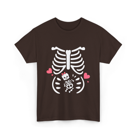 Skeleton Baby Love Maternity T-Shirt - Dark Chocolate