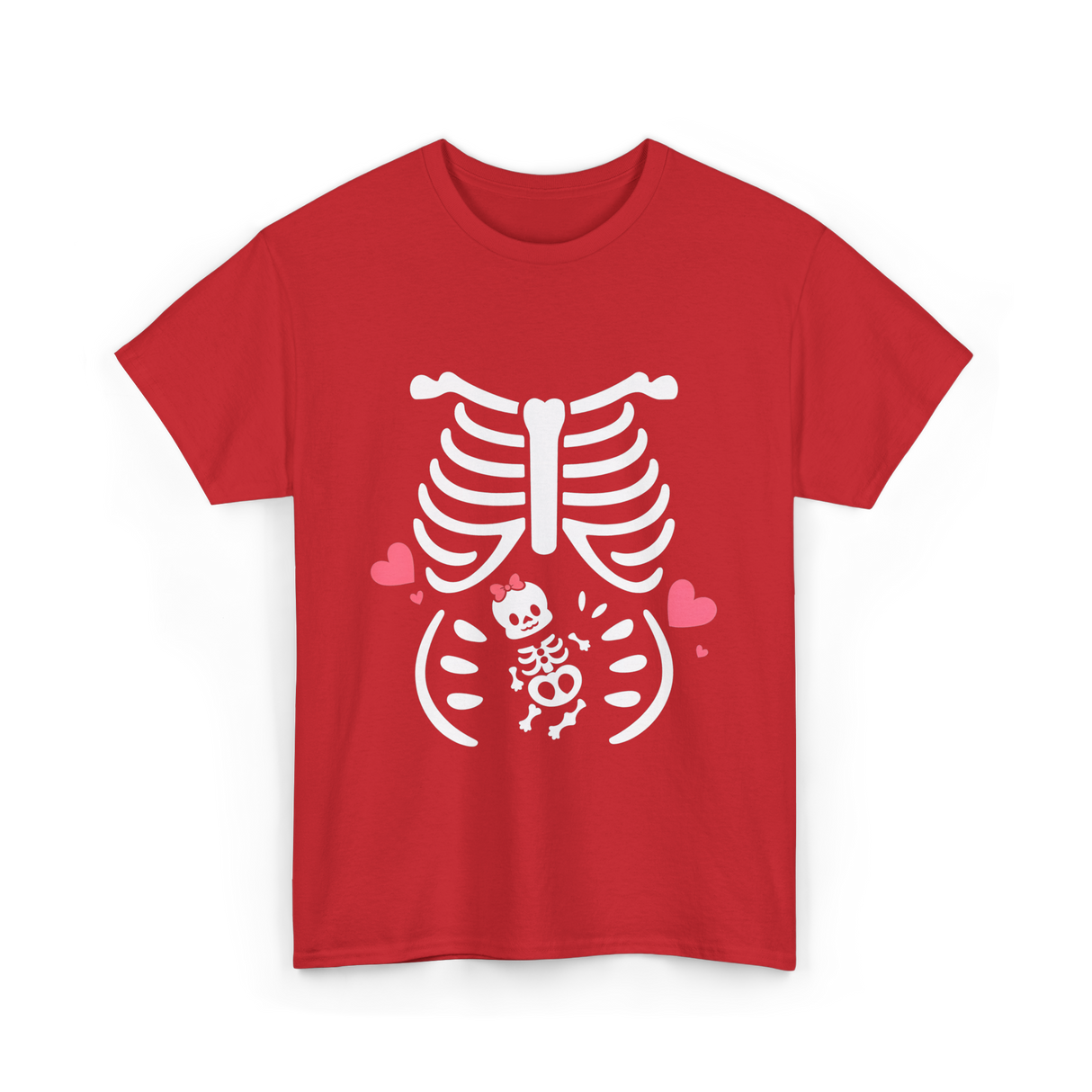 Skeleton Baby Love Maternity T-Shirt - Red