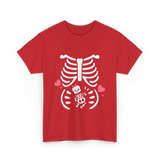 Skeleton Baby Love Maternity T-Shirt - Red