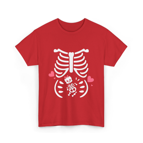 Skeleton Baby Love Maternity T-Shirt - Red