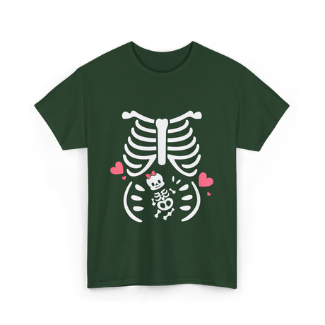 Skeleton Baby Love Maternity T-Shirt - Forest Green