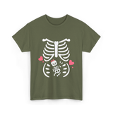 Skeleton Baby Love Maternity T-Shirt - Military Green