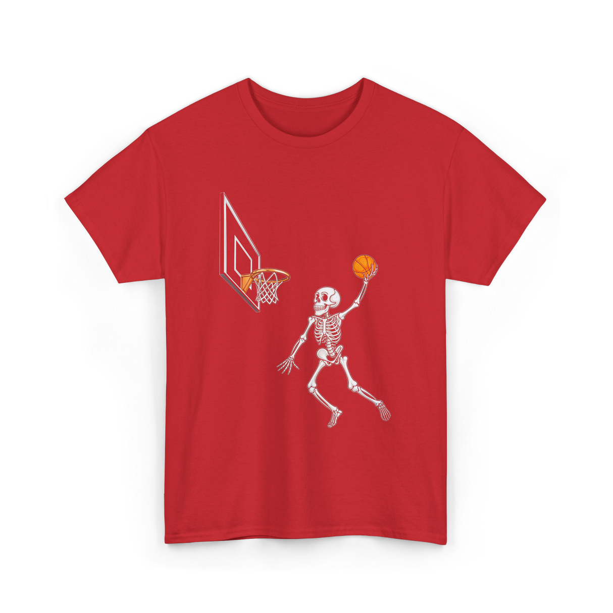 Skeleton Basketball Player Halloween T-Shirt - Red