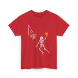 Skeleton Basketball Player Halloween T-Shirt - Red