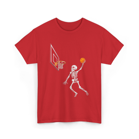 Skeleton Basketball Player Halloween T-Shirt - Red