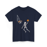 Skeleton Basketball Player Halloween T-Shirt - Navy