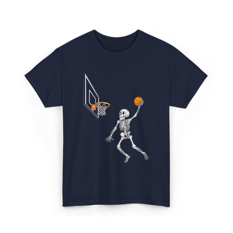 Skeleton Basketball Player Halloween T-Shirt - Navy