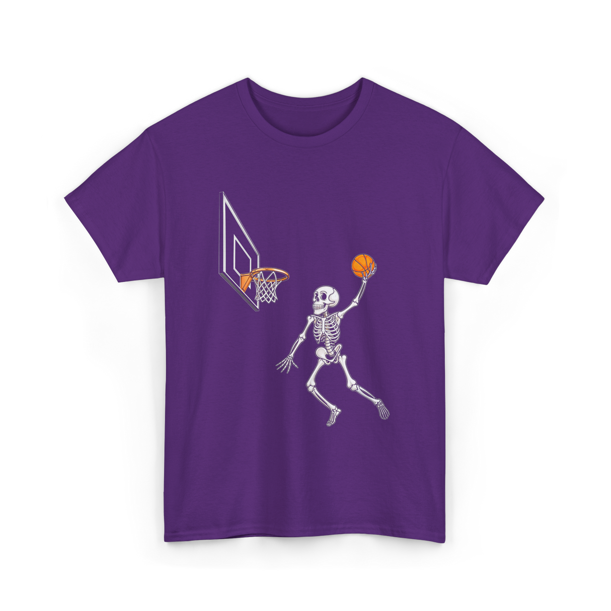 Skeleton Basketball Player Halloween T-Shirt - Purple