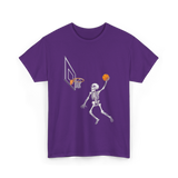 Skeleton Basketball Player Halloween T-Shirt - Purple