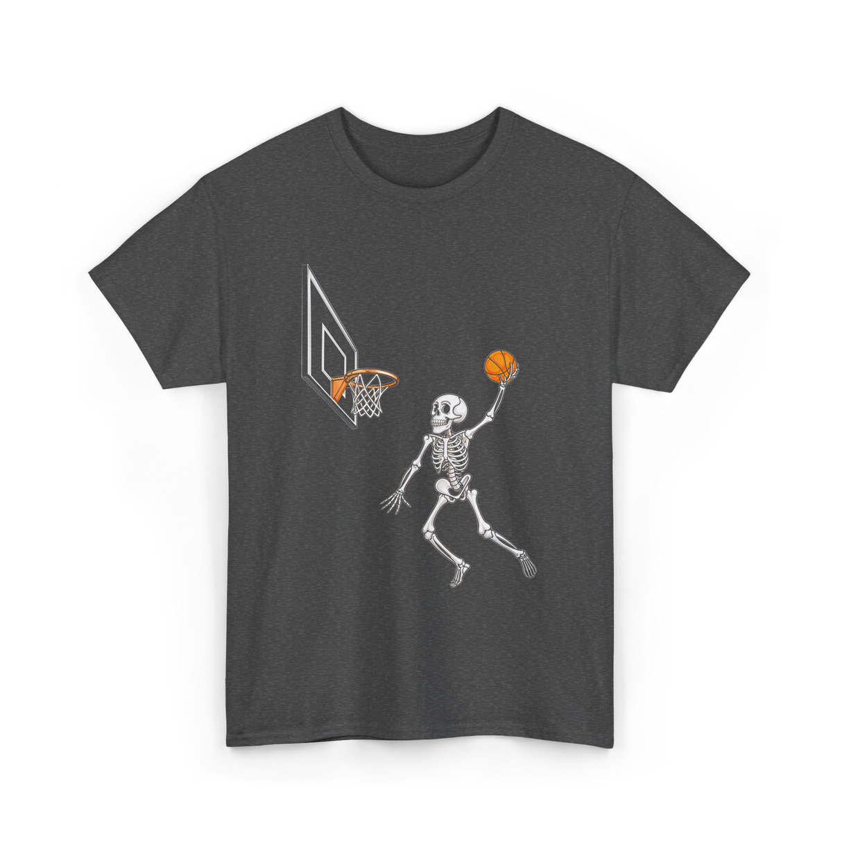 Skeleton Basketball Player Halloween T-Shirt - Dark Heather