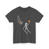 Skeleton Basketball Player Halloween T-Shirt - Dark Heather