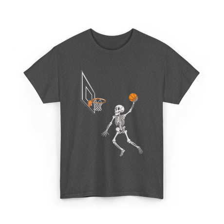 Skeleton Basketball Player Halloween T-Shirt - Dark Heather