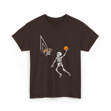 Skeleton Basketball Player Halloween T-Shirt - Dark Chocolate