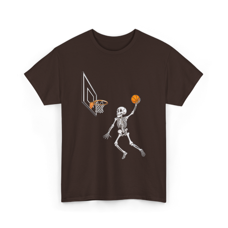 Skeleton Basketball Player Halloween T-Shirt - Dark Chocolate