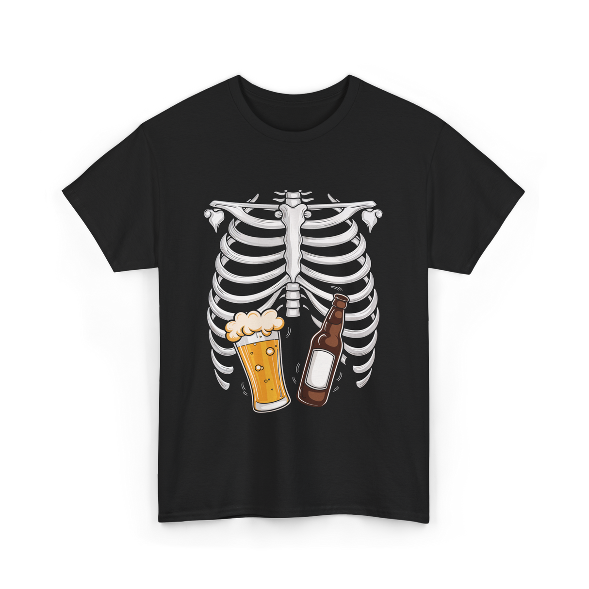 Skeleton Beer Belly Skeleton T-Shirt - Black