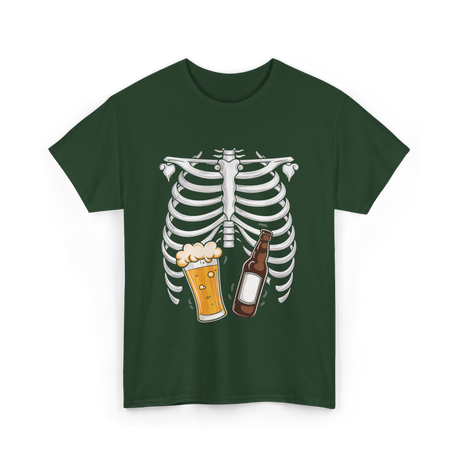 Skeleton Beer Belly Skeleton T-Shirt - Forest Green