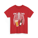 Skeleton Beer Belly Skeleton T-Shirt - Red