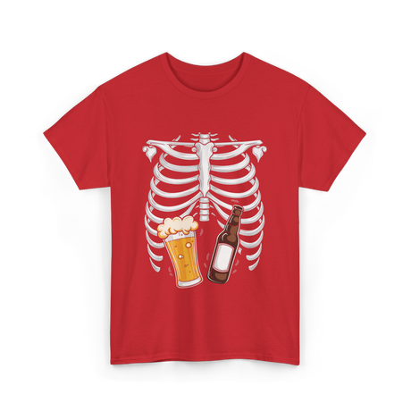 Skeleton Beer Belly Skeleton T-Shirt - Red