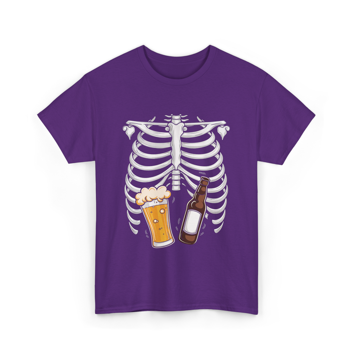 Skeleton Beer Belly Skeleton T-Shirt - Purple