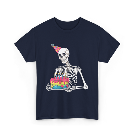 Skeleton Birthday Party Birthday T-Shirt - Navy