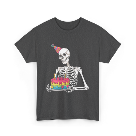 Skeleton Birthday Party Birthday T-Shirt - Dark Heather