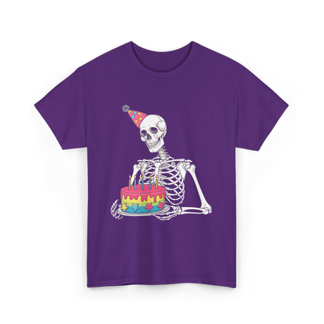 Skeleton Birthday Party Birthday T-Shirt - Purple