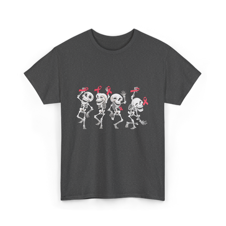 Skeleton Breast Cancer Awareness T-Shirt - Dark Heather