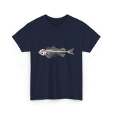 Skeleton Fish Fisherman Bones T-Shirt - Navy