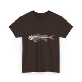 Skeleton Fish Fisherman Bones T-Shirt - Dark Chocolate